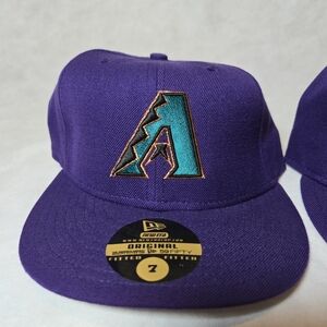 Purple Arizona Diamondbacks 2001 World Series Fitted Hat NEW Size 7